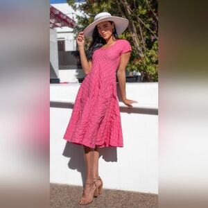Chic Pink Midi Dress
